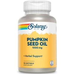 SOLARAY Pumpkin Seed Oil 1000 mg - Source of Omega 6 and Omega 9 Essential Fatty Acids and Plant Sterols - Pressed from Pumpkin Seeds  90 Servings, 90 Softgels
