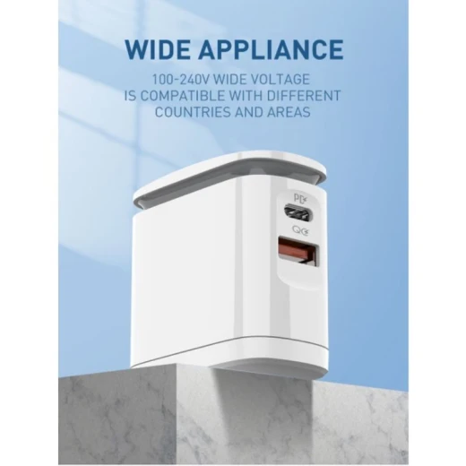 LDNIO A2423C 25W Fast Charger PD and QC 3.0 Wall Adapter with Night Lamp UK Plug - LDNIO - Image 5