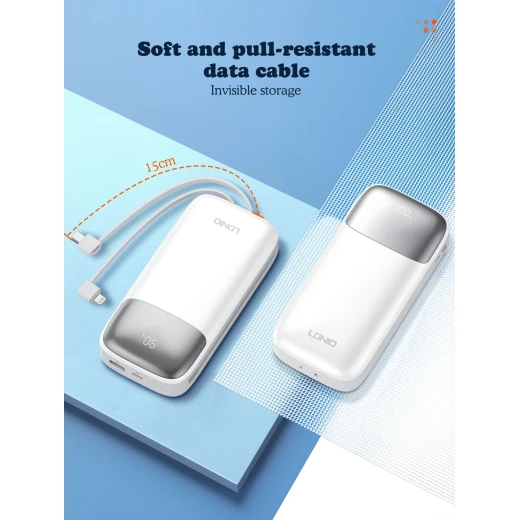 Ldnio PQ20 20000mAh Power Bank 22.5W Fast Charging with Built-in Cables - LDNIO - Image 8