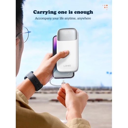 Ldnio PQ20 20000mAh Power Bank 22.5W Fast Charging with Built-in Cables - LDNIO - Image 10