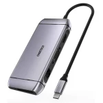 محول تشويتك 9 في 1 USB-C متعدد الوظائف، HDMI 4K، VGA، USB 3.0، قارئ بطاقات SD/TF، RJ45، رمادي - تشويتك