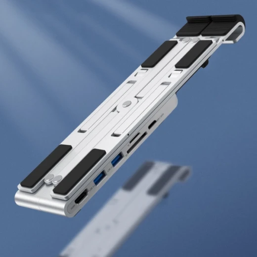 حامل لاب توب تشويتك متعدد الوظائف 7 في 1، منفذ USB-C HDMI 4K أسود HUB-M43 - تشويتك - Image 3