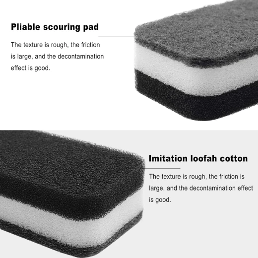 Kitchen Dishwashing Sponges,2Pack, Non-Scratch, Odor-Free, Black - Lolo Shop - Image 2