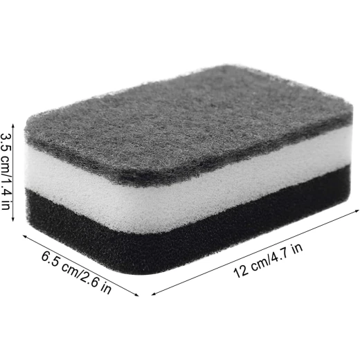 Kitchen Dishwashing Sponges,2Pack, Non-Scratch, Odor-Free, Black - Lolo Shop - Image 7
