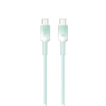 WiWU C063 Neolink USB C to USB C Silicone Cable 1 Meter Green Fast Charging Data Transfer Support 60W Power Delivery Durable Design Compatible with Laptops and Smartphones - Wiwu