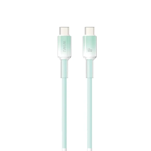 WiWU C063 Neolink USB C to USB C Silicone Cable 1 Meter Green Fast Charging Data Transfer Support 60W Power Delivery Durable Design Compatible with Laptops and Smartphones WiWU C063 Neolink USB C to USB C Silicone Cable 1 Meter Green Fast Charging Data Transfer Support 60W Power Delivery Durable Design Compatible with Laptops and Smartphones