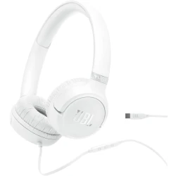 سماعات أذن سلكية JBL Tune 530C مع ميكروفون، صوت جهير نقي، أبيض