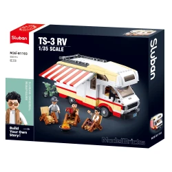 Sluban Model Bricks RV Building Set M38-B1193 with 506 Pieces and 3 Minifigures for Creative Play