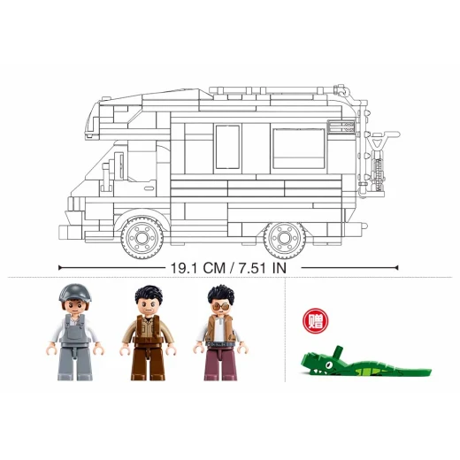 Sluban Model Bricks RV Building Set M38-B1193 with 506 Pieces and 3 Minifigures for Creative Play - Sluban - Image 3