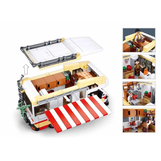 Sluban Model Bricks RV Building Set M38-B1193 with 506 Pieces and 3 Minifigures for Creative Play - Sluban - Image 5