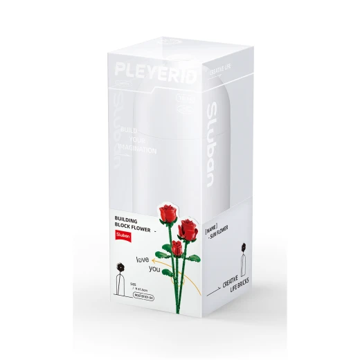 Sluban Red Rose Building Blocks Set 254 Pieces Flower Series Sluban Red Rose Building Blocks Set 254 Pieces Flower Series