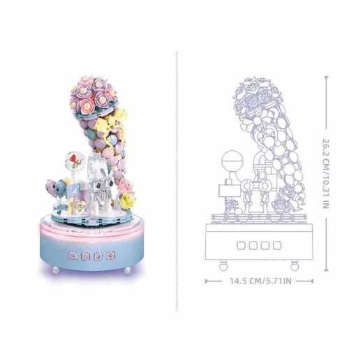 Sluban Pleyerid Music Box Love Declaration Ice Cream Building Blocks Set, 541 Pieces - Sluban - Image 3