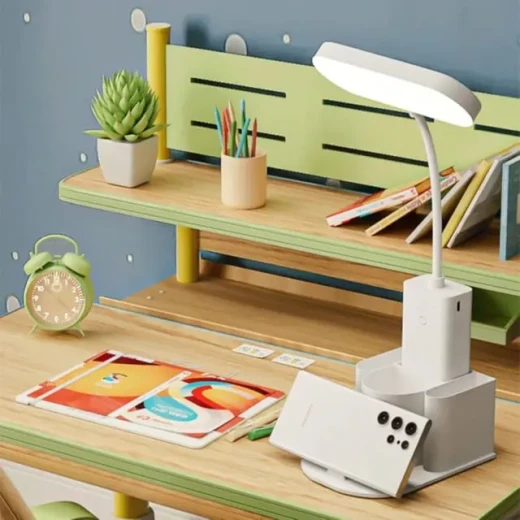 Portable Desk Lamp Hg-288 Rechargeable LED Reading Light with 3 Colors and Stationery Base - Image 2
