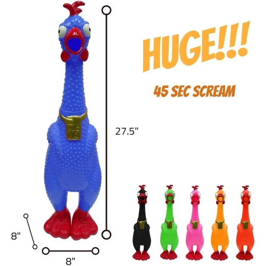 لعبة دجاجة المطاط العملاقة من Animolds، هدية مضحكة، لون عشوائي - Image 3