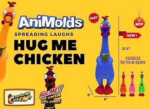 لعبة دجاجة المطاط العملاقة من Animolds، هدية مضحكة، لون عشوائي - Image 5