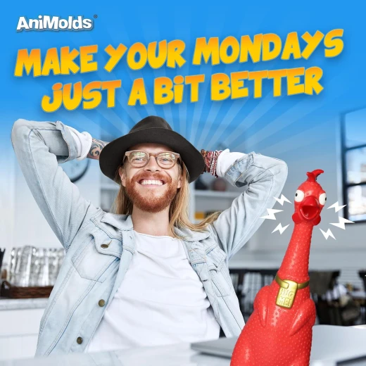 لعبة دجاجة المطاط العملاقة من Animolds، هدية مضحكة، لون عشوائي - Image 8