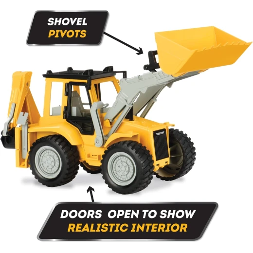 DRIVEN by Battat Backhoe Loader Toy for Kids, 17 Inch Construction Vehicle, Excavator Arm, Ages 3+ - Image 5