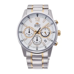 Orient RA KV0003S Sports Quartz Watch Stainless Steel Bracelet White Dial 42mm