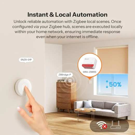 SONOFF Zigbee Smart Roller Shutter Switch MINI-ZBRBS, Mini Size, Percentage Control, Alexa Google Home Assistant Compatible 4 Pack - Sonoff - Image 5