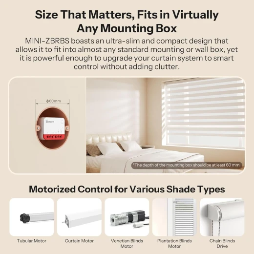 SONOFF Zigbee Smart Roller Shutter Switch MINI-ZBRBS, Mini Size, Percentage Control, Alexa Google Home Assistant Compatible 4 Pack - Sonoff - Image 9