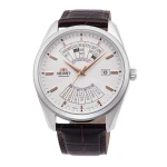 Orient RA-BA0005S Contemporary Automatic Watch Stainless Steel Case White Dial Brown Leather Strap - ORIENT