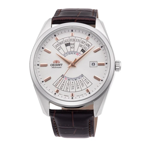 Orient RA-BA0005S Contemporary Automatic Watch Stainless Steel Case White Dial Brown Leather Strap Orient RA-BA0005S Contemporary Automatic Watch Stainless Steel Case White Dial Brown Leather Strap