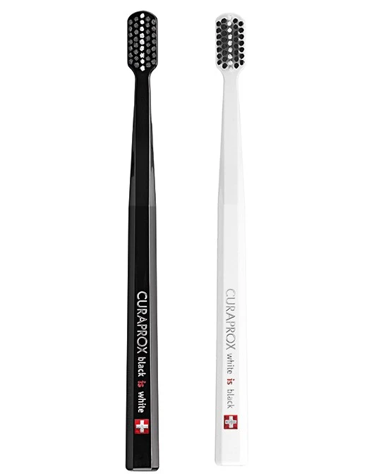 Curaprox Black Is White Toothbrush Set 2 Pieces Ultra Soft for Sensitive Teeth