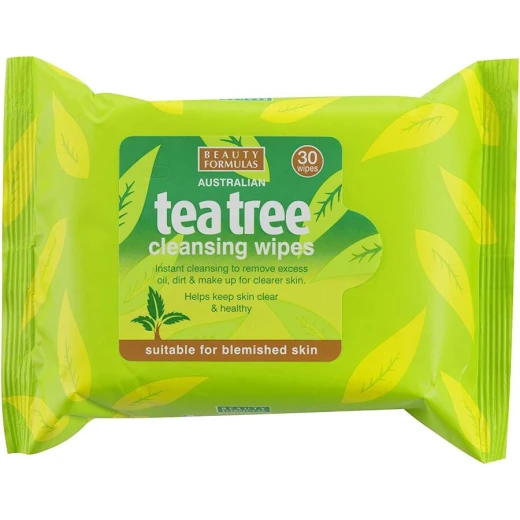 Beauty Formulas Australian Tea Tree Cleansing Wipes, 30 Count, Deep Cleansing for Oily Skin Beauty Formulas Australian Tea Tree Cleansing Wipes, 30 Count, Deep Cleansing for Oily Skin