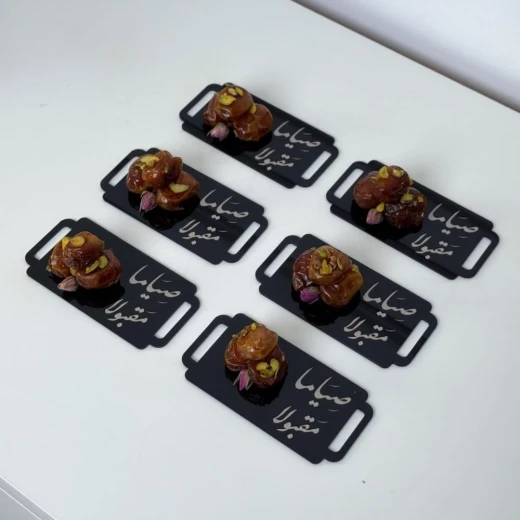 Black Mini Dessert Serving Trays Set of 6, Elegant Tabletop Display - Viola Acrylic - Image 2