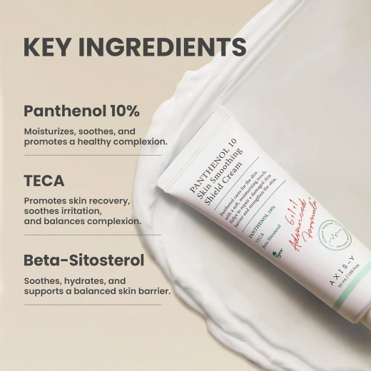 AXIS-Y Panthenol 10 Skin Smoothing Shield Cream - Daily Facial Moisturizer Barrier Cream for Long Lasting Hydration & Soothing - Vegan Korean Skin Care Face Lotion - 1.69 fl. oz. - Axis-y - Image 4