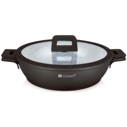 Dorsch 32cm Non Stick Casserole Pot 5 Litre with Ceramic Coating, Featuring Black Exterior, Ideal for Everyday Cooking, Suitable for All Stovetops, Including Induction