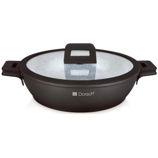 Dorsch 32cm Non Stick Casserole Pot 5 Litre with Ceramic Coating, Featuring Black Exterior, Ideal for Everyday Cooking, Suitable for All Stovetops, Including Induction Dorsch 32cm Non Stick Casserole Pot 5 Litre with Ceramic Coating, Featuring Black Exterior, Ideal for Everyday Cooking, Suitable for All Stovetops, Including Induction