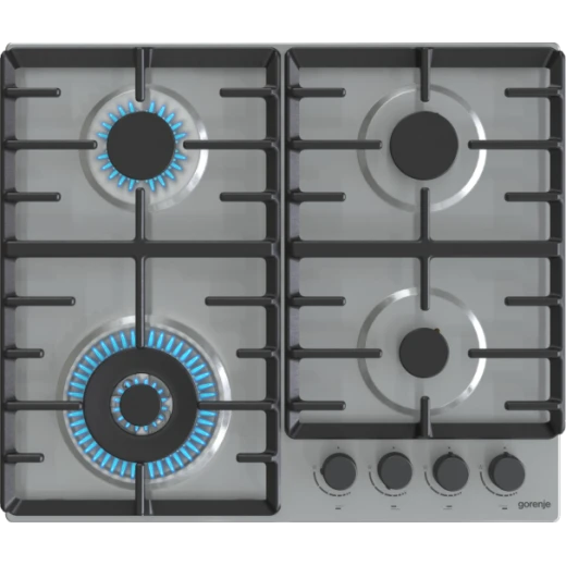 Gorenje 60 cm Built‑In Gas Hob GW642ABX – Stainless Steel 4 Burners with Cast Iron ProGrid Supports, Wok Burner, One‑Hand Electric Ignition, Durable Design, Easy Clean and Powerful Cooking Performance - Gorenje - Image 2