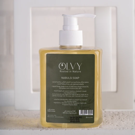 OLVY Liquid Soap 500ml with Olive Oil and Oud – Enriched with Extra Virgin Olive Oil, Gently Cleanses and Hydrates Skin, Leaves a Long-Lasting Woody Fragrance, Suitable for All Skin Types for Daily Use. - OLVY - Image 2
