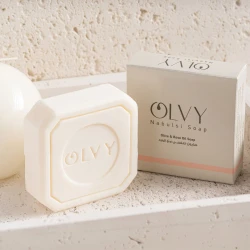 OLVY Olive and Rose Oil Bar Soap – Moisturizing Gentle Cleansing Bar with Floral Fragrance, Leaves Skin Soft, Fresh, and Hydrated,
