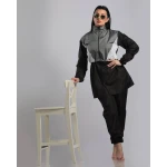 Oceanic Burkini Women's Swimsuit Black Modest Swimwear with Built In Hijab and Full Coverag Perfect for Modest Beach or Pool Wear - Burkini