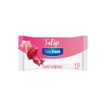 Deep Fresh Tulip Scented Wet Wipes for Personal Hygiene – 15 Count, Gentle and Refreshing Cleaning for Hands and Body, Effectively Removes Dirt and Germs, Ideal for Daily Use and Travel - DeepFresh