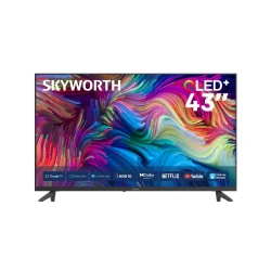 تلفزيون سكاي وورث 43 بوصة سمارت QLED موديل 43Q5600H، دقة 2K، نظام Google TV، تقنية Quantum Dot، دعم HDR10، ألوان زاهية وتباين قوي، تصميم أنيق بدون إطار، تجربة مشاهدة ذكية وسلسة للمحتوى والبث