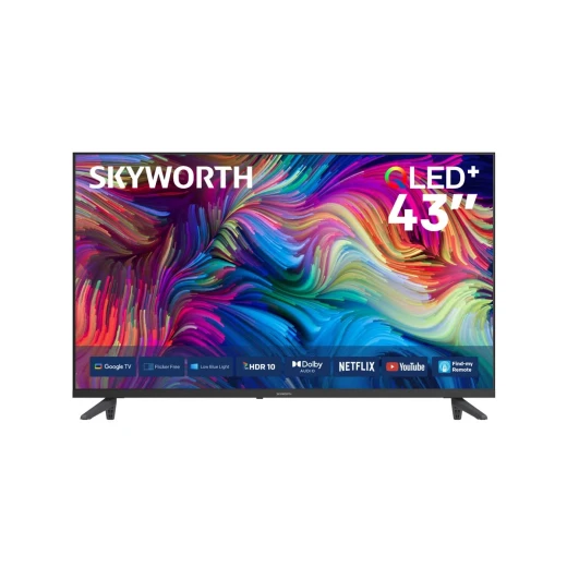 تلفزيون سكاي وورث 43 بوصة سمارت QLED موديل 43Q5600H، دقة 2K، نظام Google TV، تقنية Quantum Dot، دعم HDR10، ألوان زاهية وتباين قوي، تصميم أنيق بدون إطار، تجربة مشاهدة ذكية وسلسة للمحتوى والبث تلفزيون سكاي وورث 43 بوصة سمارت QLED موديل 43Q5600H، دقة 2K، نظام Google TV، تقنية Quantum Dot، دعم HDR10، ألوان زاهية وتباين قوي، تصميم أنيق بدون إطار، تجربة مشاهدة ذكية وسلسة للمحتوى والبث